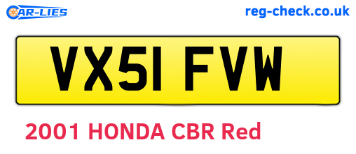 VX51FVW are the vehicle registration plates.