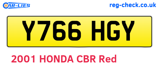 Y766HGY are the vehicle registration plates.
