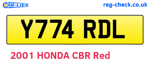 Y774RDL are the vehicle registration plates.