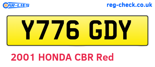 Y776GDY are the vehicle registration plates.