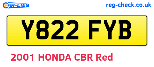 Y822FYB are the vehicle registration plates.