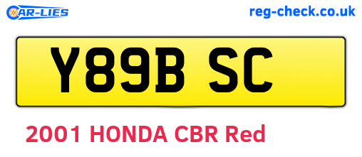 Y89BSC are the vehicle registration plates.