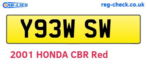 Y93WSW are the vehicle registration plates.