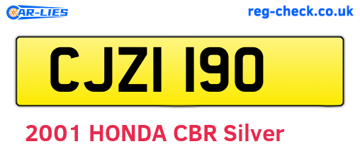 CJZ1190 are the vehicle registration plates.