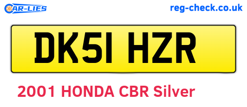 DK51HZR are the vehicle registration plates.