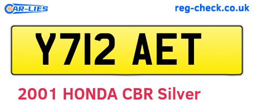 Y712AET are the vehicle registration plates.