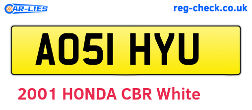 AO51HYU are the vehicle registration plates.