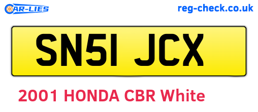 SN51JCX are the vehicle registration plates.