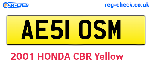 AE51OSM are the vehicle registration plates.