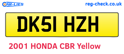 DK51HZH are the vehicle registration plates.