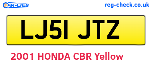 LJ51JTZ are the vehicle registration plates.