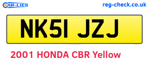 NK51JZJ are the vehicle registration plates.
