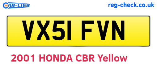 VX51FVN are the vehicle registration plates.
