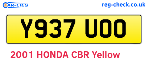 Y937UOO are the vehicle registration plates.