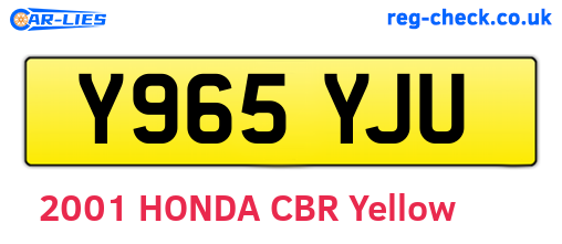 Y965YJU are the vehicle registration plates.