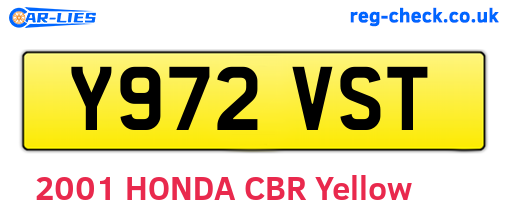 Y972VST are the vehicle registration plates.