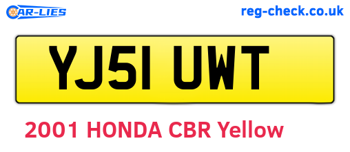 YJ51UWT are the vehicle registration plates.