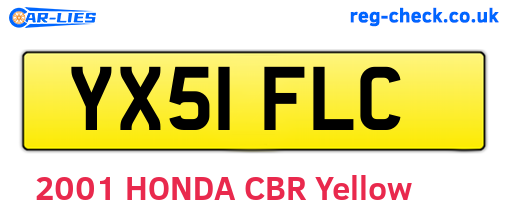 YX51FLC are the vehicle registration plates.