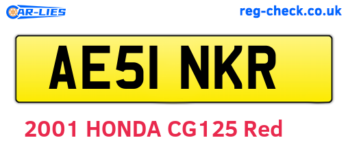 AE51NKR are the vehicle registration plates.