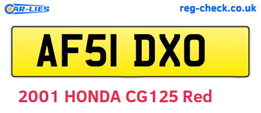 AF51DXO are the vehicle registration plates.