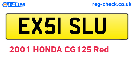 EX51SLU are the vehicle registration plates.