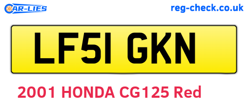 LF51GKN are the vehicle registration plates.