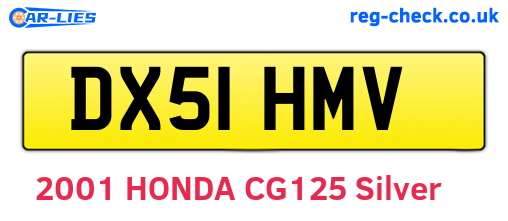 DX51HMV are the vehicle registration plates.