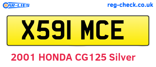 X591MCE are the vehicle registration plates.