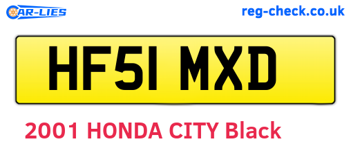 HF51MXD are the vehicle registration plates.