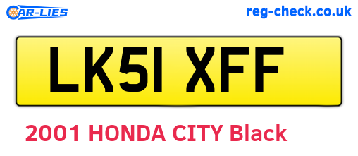 LK51XFF are the vehicle registration plates.
