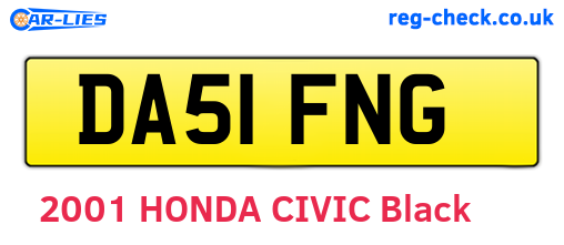 DA51FNG are the vehicle registration plates.