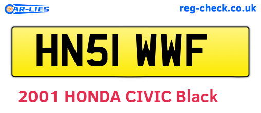 HN51WWF are the vehicle registration plates.