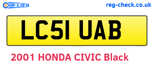 LC51UAB are the vehicle registration plates.