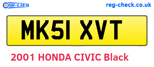 MK51XVT are the vehicle registration plates.