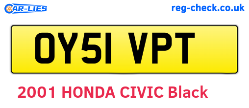 OY51VPT are the vehicle registration plates.