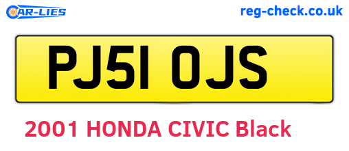 PJ51OJS are the vehicle registration plates.