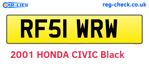 RF51WRW are the vehicle registration plates.