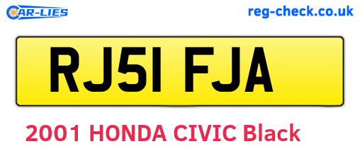 RJ51FJA are the vehicle registration plates.