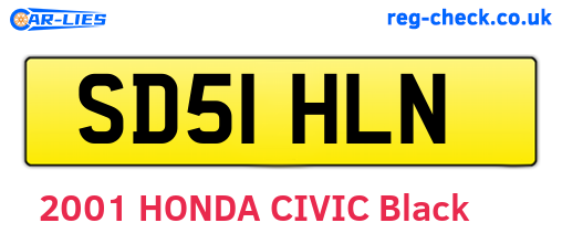 SD51HLN are the vehicle registration plates.