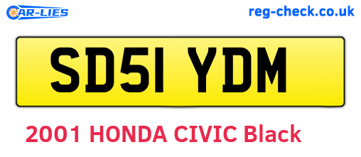 SD51YDM are the vehicle registration plates.