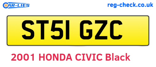 ST51GZC are the vehicle registration plates.