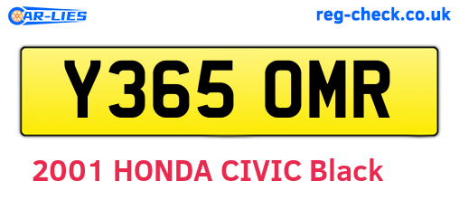 Y365OMR are the vehicle registration plates.