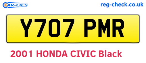 Y707PMR are the vehicle registration plates.