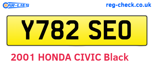 Y782SEO are the vehicle registration plates.