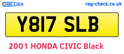 Y817SLB are the vehicle registration plates.