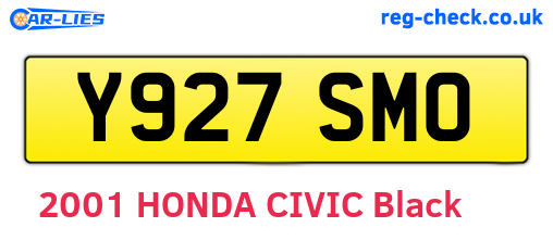 Y927SMO are the vehicle registration plates.