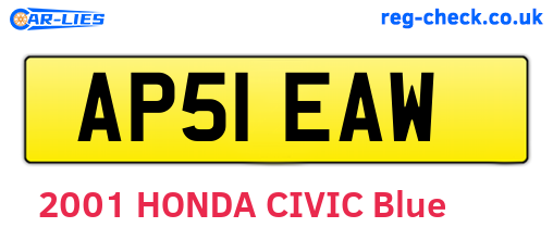 AP51EAW are the vehicle registration plates.