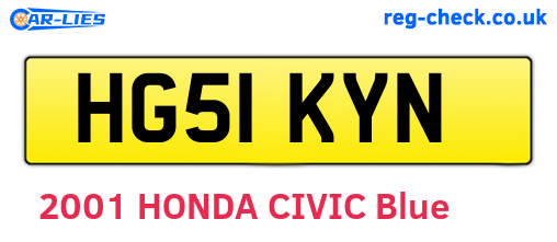 HG51KYN are the vehicle registration plates.