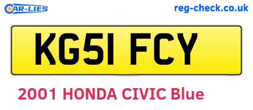 KG51FCY are the vehicle registration plates.