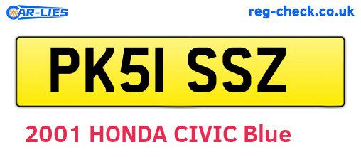 PK51SSZ are the vehicle registration plates.